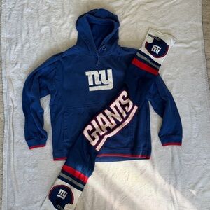 VTG NY Giants Men's Hoodie and Scarf Bundle
